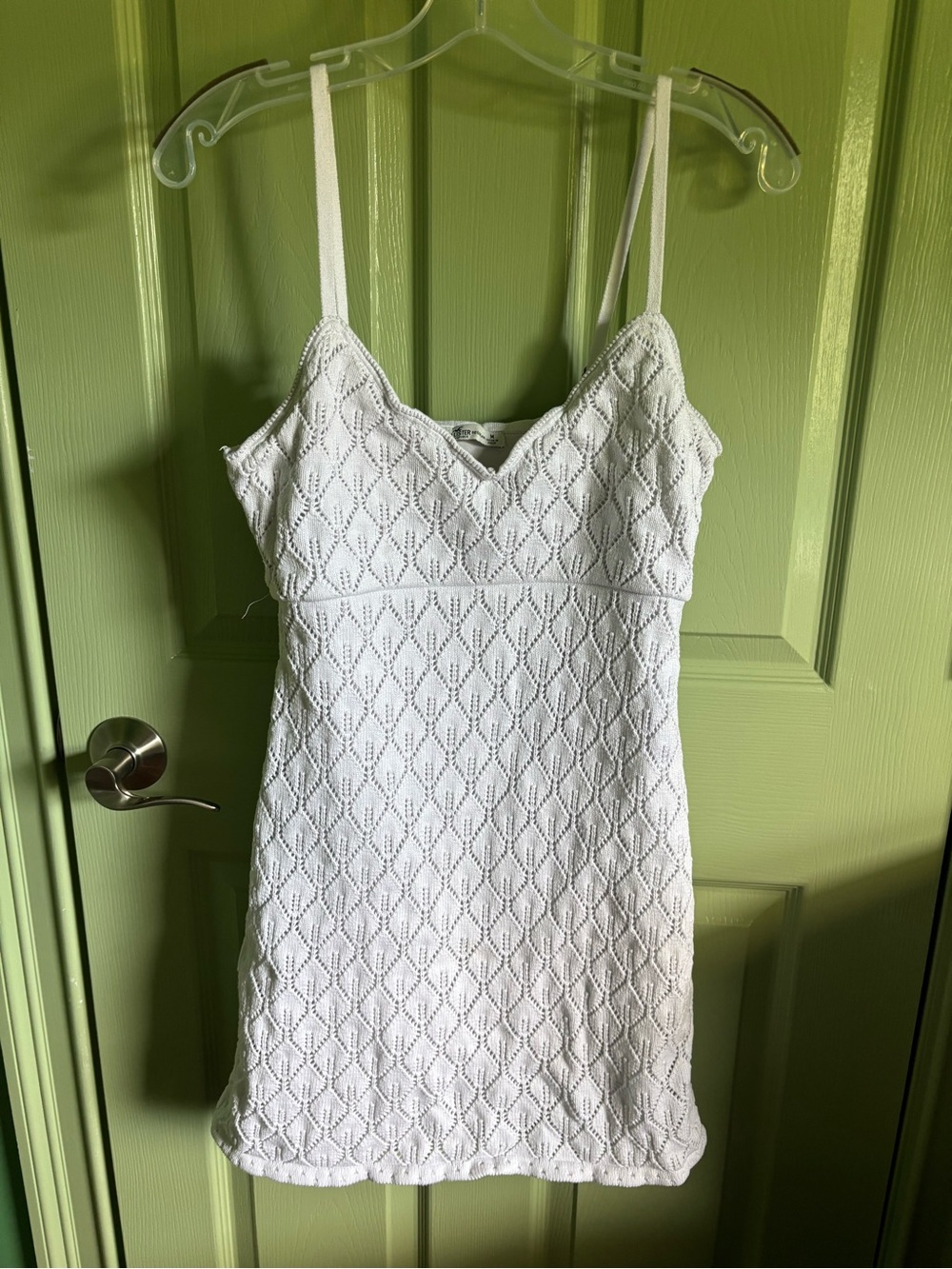 Hollister White Crochet Mini Slip Dress